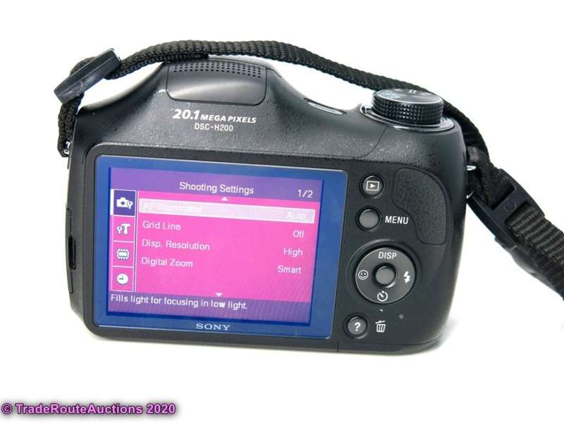 Sony Cybershot DSC-H200 Black 20.1MP 26X Optical SteadyShot image stabilization Digital Camera