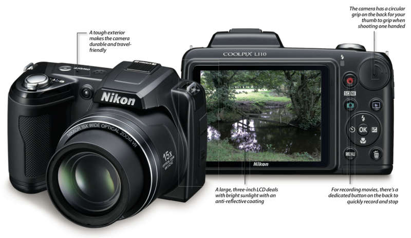 Nikon Coolpix L110 12.1MP Digital Camera with 15x Optical Vibration Reduction (VR) Zoom
