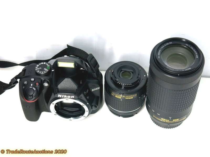Nikon D3400 Camera & AF-P 18-55mm + AF-P DX 70-300mm F/4.5-6.3G ED VR Twin Lens KIT