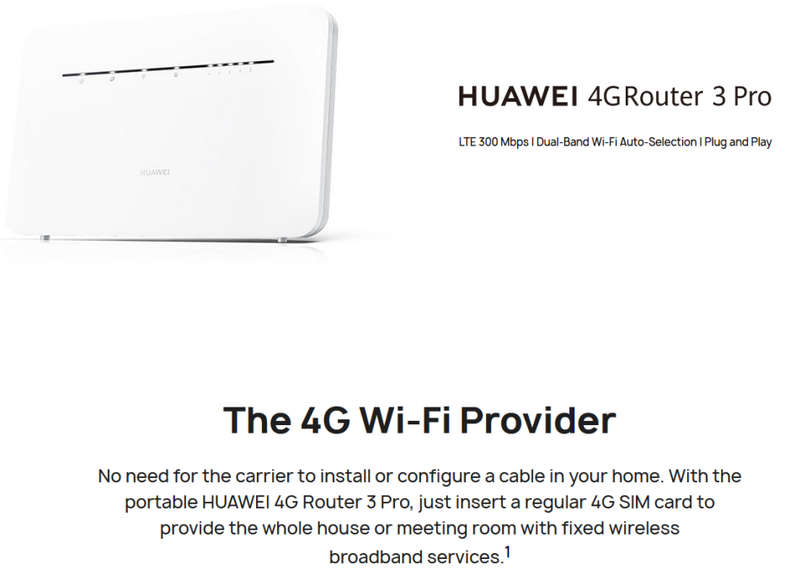 Huawei 4G Router 3 Pro B535, 4G 300Mbps Mobile WiFi Router Modem | Uses SIM Card