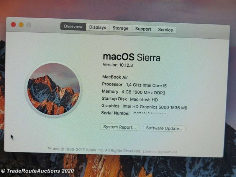 MacBook Air 11.6-inch | Core i5 1.4GHz | 4GB DDR3 RAM | 256GB SSD FLASH  - Macbook Air EARLY 2014