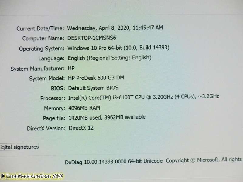 HP ProDesk 600 G3 DM Mini Desktop Computer | Core i3 6100T 6th Gen 3.2Ghz | 4GB RAM | 500GB HDD