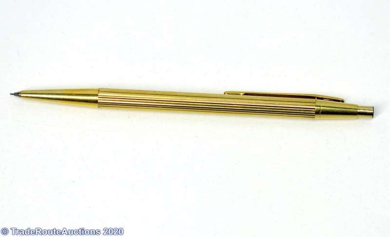Montblanc Gold Pencil + Mont blanc Tie Clip set with generic Pouch