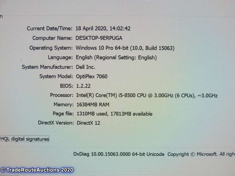 Dell OptiPlex 7060 SFF (Small Form Factor) Desktop PC | Core i5 8500 8th Gen 3.0Ghz | 16GB | 500GB