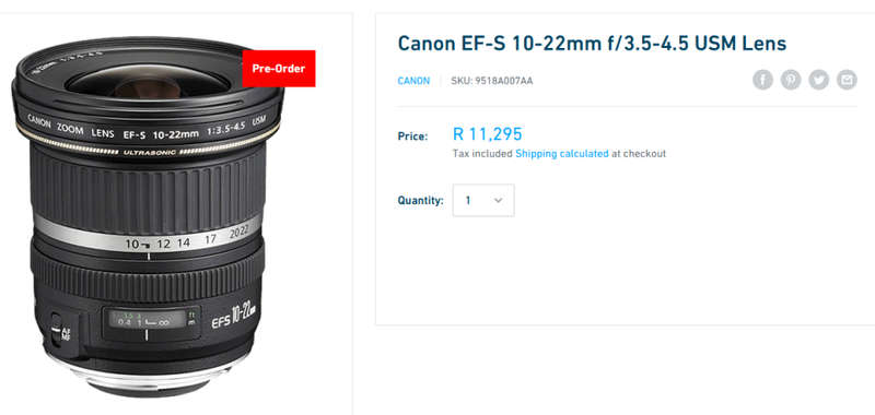 R 11,000 VALUE ** Canon EFS 10-22mm ULTRASONIC Ultra Wide-Angle Zoom Lens for Canon DSLR cameras