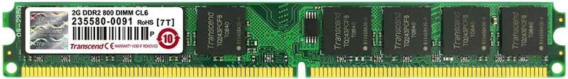 Transcend JM800QLU-2G PC RAM memory JetRam 2 GB 1 x 2 GB DDR2 RAM 800 MHz