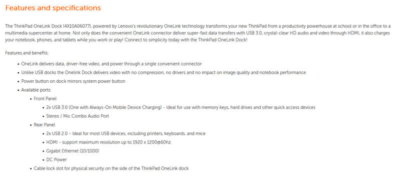 Lenovo Thinkpad OneLink Docking Station DU9026S1 with HDMI Out - Check below for models compatible
