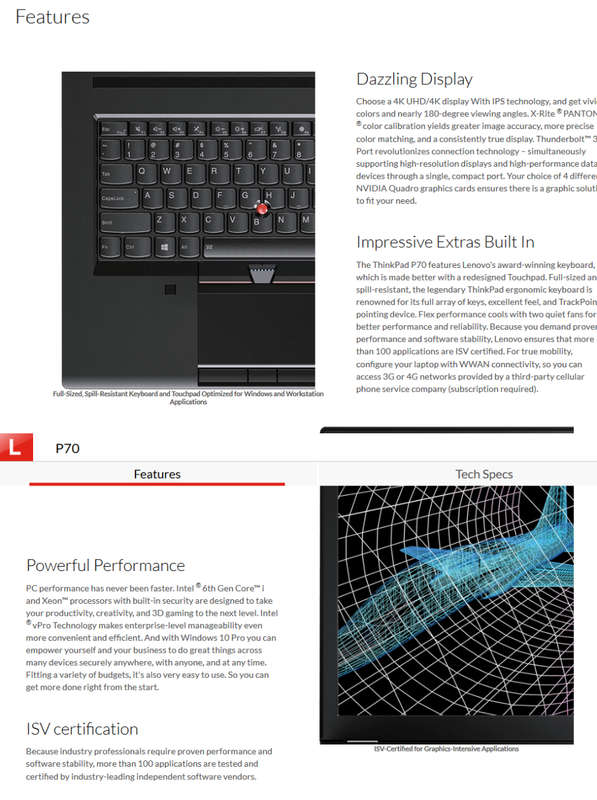 Lenovo ThinkPad P70 Mobile Workstation i7 Laptop | Core i7 6700HQ 6th Gen | 16GB RAM | 256GB SSD