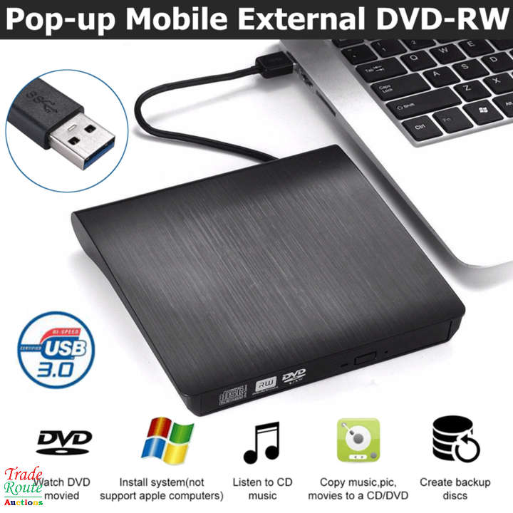 Mobile External USB 3.0 CD DVD-RW Burner DVD Writer Drive Plug And Play For Laptop / Desktop PC