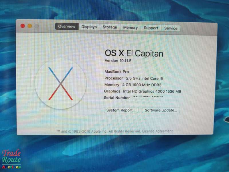 MacBook Pro 13.3-inch | Core i5 2.5GHz | 4GB DDR3 RAM | 500GB HDD | MD101 | INTEL HD GRAPHICS