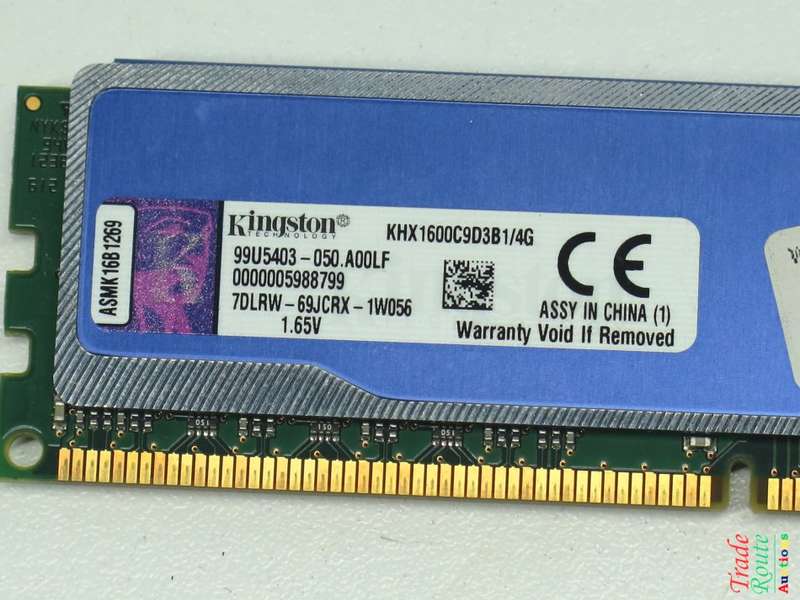 Kingston Hyper X Blu 4 GB 1600MHz DDR3 Non-ECC CL9 Desktop Memory (KHX1600C9D3B1/4G)