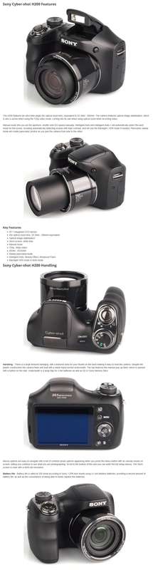 Sony Cybershot DSC-H200 Black 20.1MP 26X Optical SteadyShot image stabilization Digital Camera