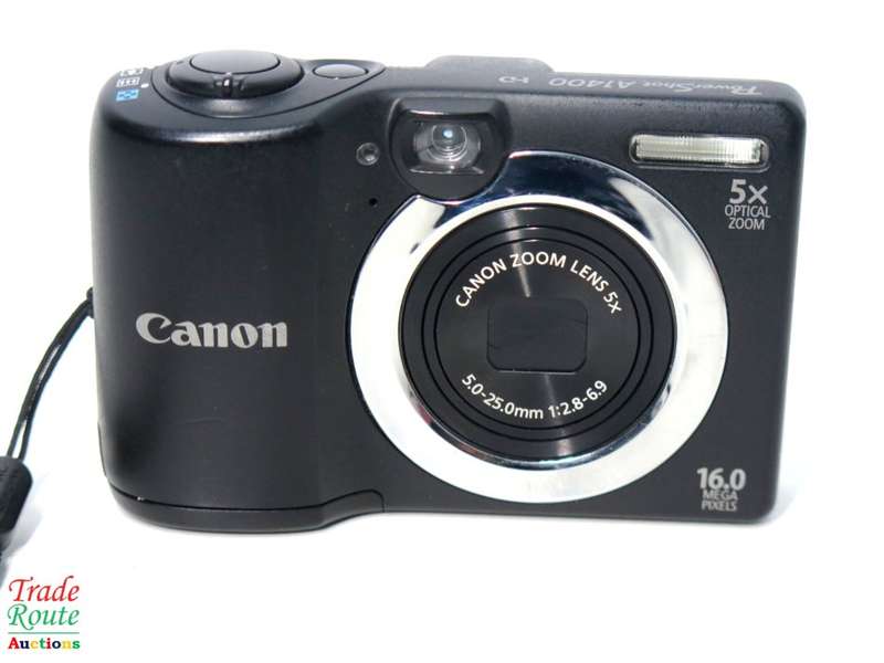 CANON PowerShot A1400 16.0 MP with 5x Digital IS Zoom 28mm Wide-Angle Lens - BLACK