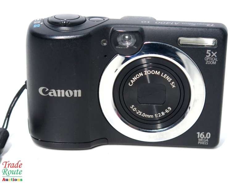 CANON PowerShot A1400 16.0 MP with 5x Digital IS Zoom 28mm Wide-Angle Lens - BLACK