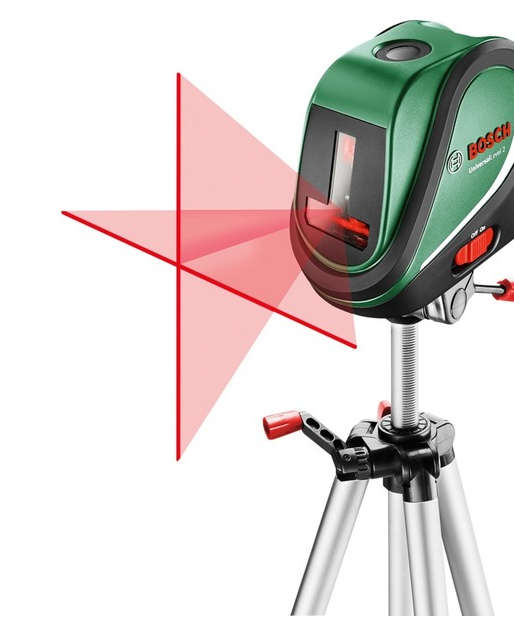 Bosch Universal Level 2 -Cross Line Laser + 1.1m Tripod