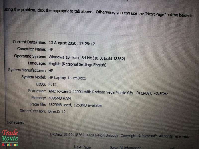 HP AMD RYZEN Gaming Laptop 14-CM0XXX |4GB RAM | 128GB SSD