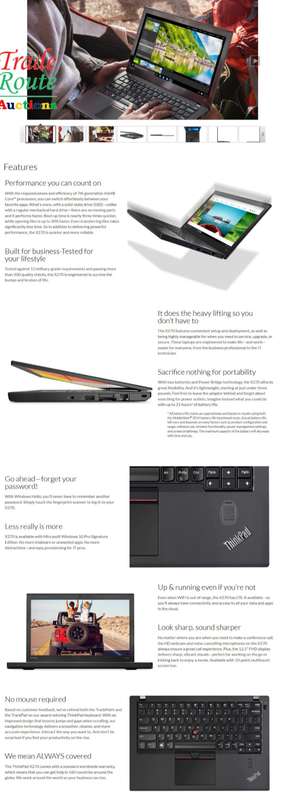 LENOVO THINKPAD X270 LAPTOP | THIN & SLIM | CORE i5 7200U 7th Gen 2.5GHz | 8GB RAM | 256GB SSD
