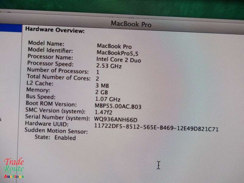 MacBook Pro 13.3-inch | Core 2 DUO | 2GB RAM | 320GB HDD | INTEL HD GRAPHICS