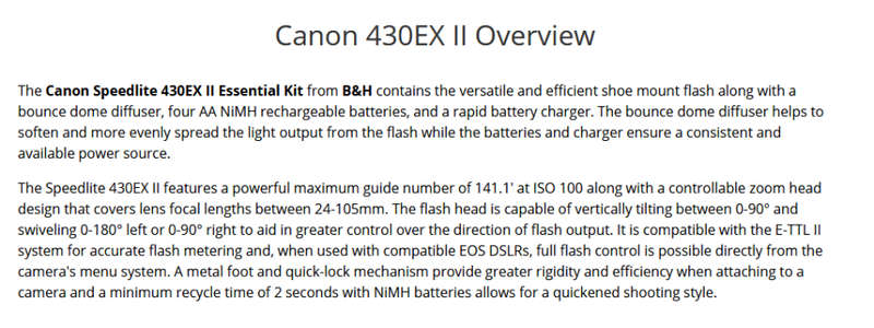 Canon Speedlite 430EX II Flash for Canon EOS DIGITAL SLR Cameras *** BARGAIN ** Fits all CANON DSLRs