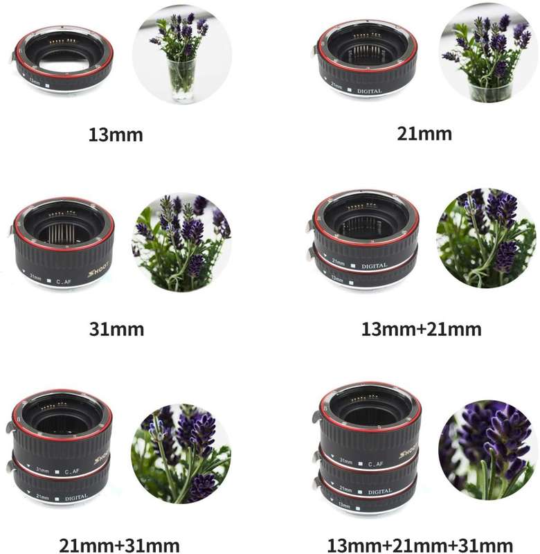 SHOOT AF Auto Focus Macro Extension Tube Set for Canon EOS EF EF-S Lens DSLR Cameras