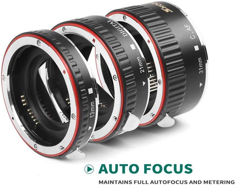 SHOOT AF Auto Focus Macro Extension Tube Set for Canon EOS EF EF-S Lens DSLR Cameras
