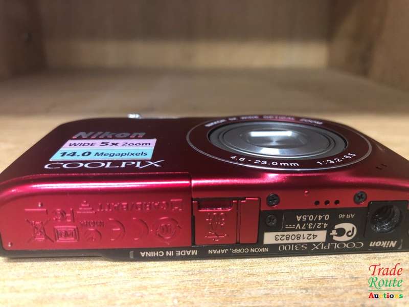 Nikon COOLPIX S3100 14 MP Digital Camera with 5x NIKKOR Wide-Angle Optical Zoom Lens - RED