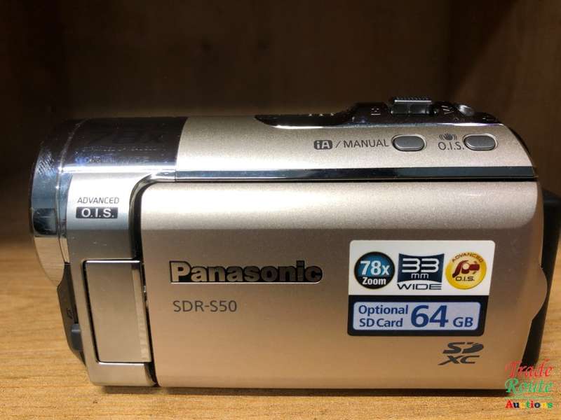 Panasonic SDR-S50 Camcorder SD Card, 78X Enhanced Optical Zoom, Wide Angle Lens- GOLD