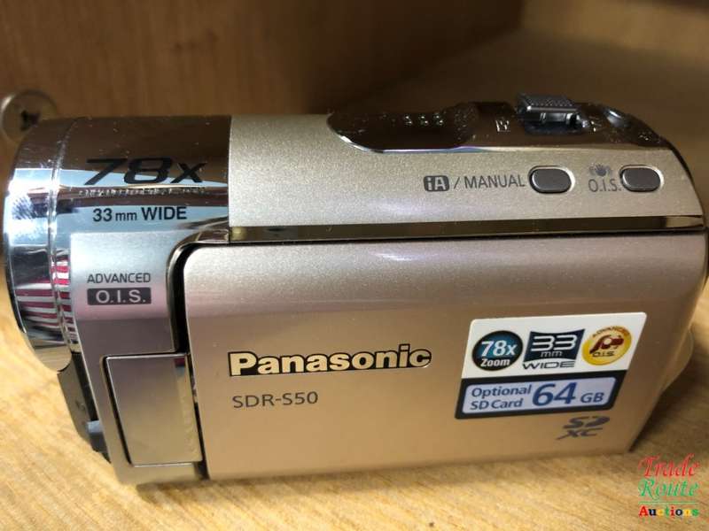 Panasonic SDR-S50 Camcorder SD Card, 78X Enhanced Optical Zoom, Wide Angle Lens- GOLD