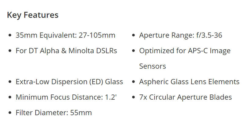 Sony 18-70mm f/3.5-5.6 AF DT Standard Zoom Lens