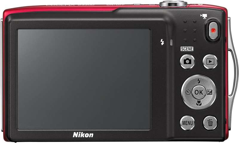 Nikon COOLPIX S3300 16 MP Digital Camera with 6x Zoom NIKKOR Glass Lens and 2.7-inch LCD (Red)