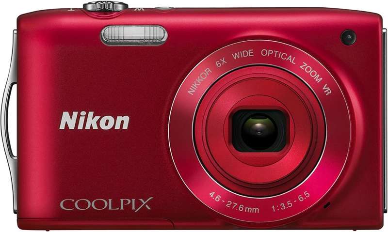 Nikon COOLPIX S3300 16 MP Digital Camera with 6x Zoom NIKKOR Glass Lens and 2.7-inch LCD (Red)