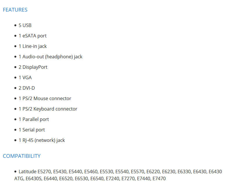 Dell Advanced E-Port Plus Docking Station (K09A) - Port Replicator