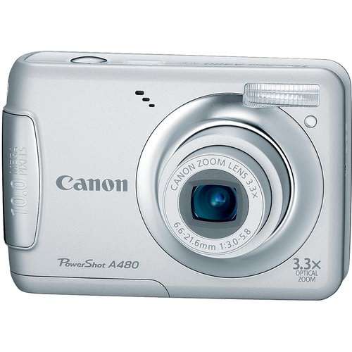 Canon PowerShot A480 10 MP Digital Camera with 3.3x Optical Zoom and 2.5-inch LCD (Silver)