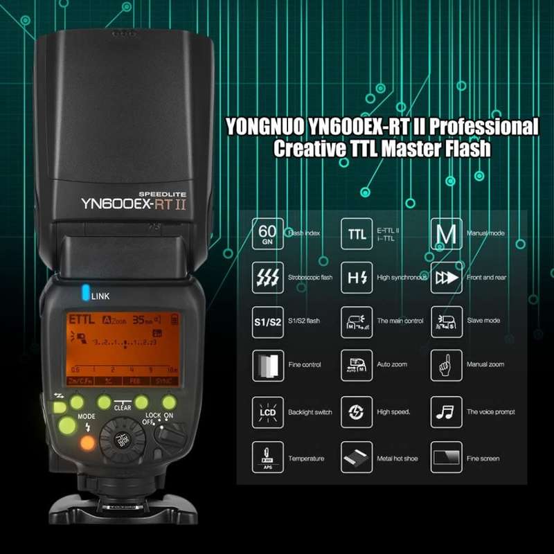 YONGNUO YN600EX-RT II Wireless Flash Speedlite with Optical Master and TTL HSS for Canon