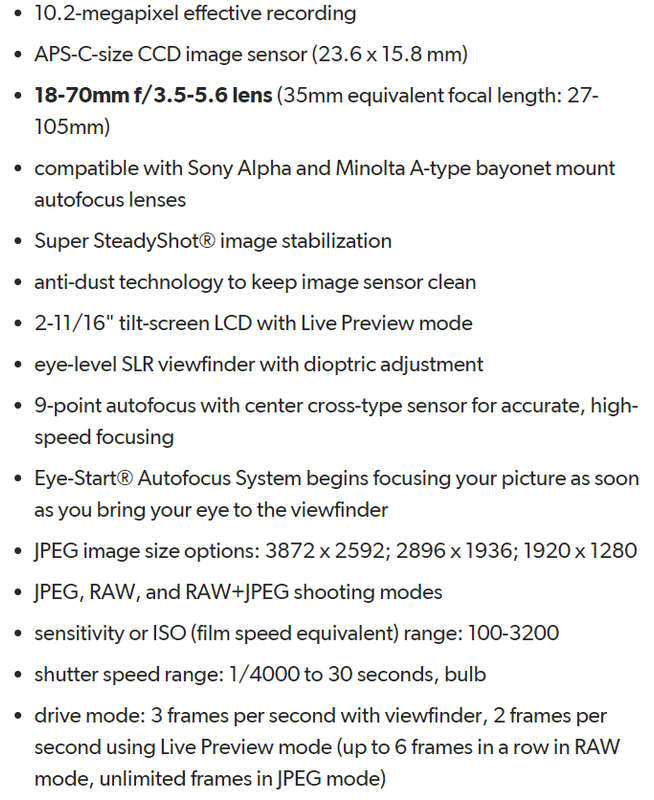 SONY ALPHA A300 DIGITAL CAMERA + 18-70 SONY LENS PROFESSIONAL CAMERA KIT