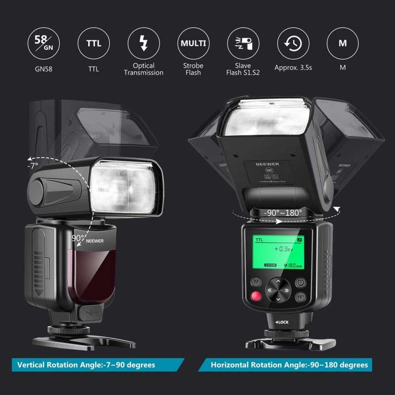 Neewer NW-670 TTL Flash Speedlite with LCD Display for Canon