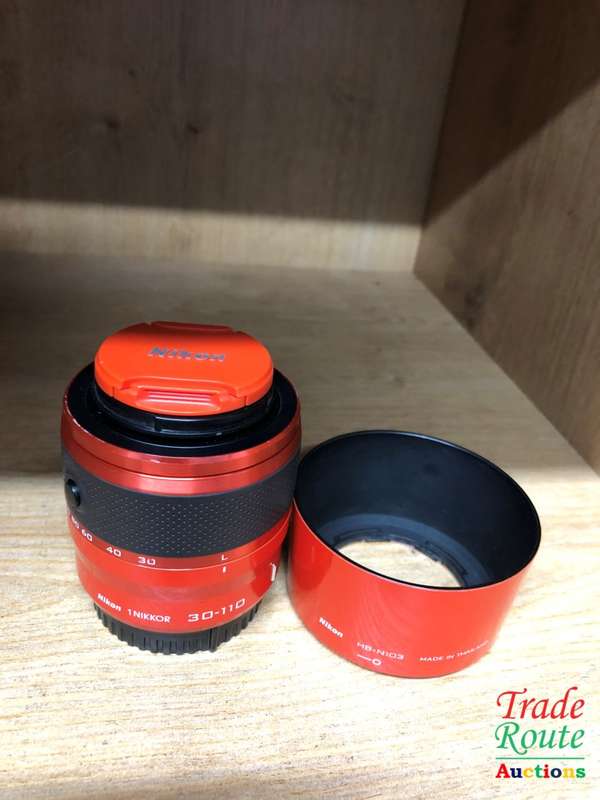 NIKON 1 NIKKOR 30-110mm Lens f/3.8-5.6 VR IF ED Orange with Lens Hood HB-N103