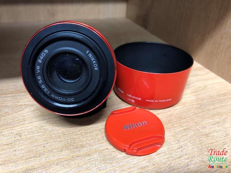 NIKON 1 NIKKOR 30-110mm Lens f/3.8-5.6 VR IF ED Orange with Lens Hood HB-N103