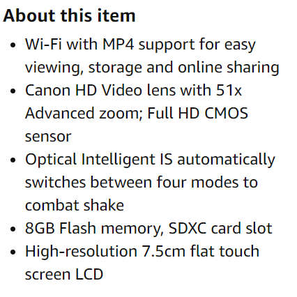 Canon Legria HF R36 Full HD Camcorder (32x Optical Zoom, Optical IS, WiFi, 8GB Memory)