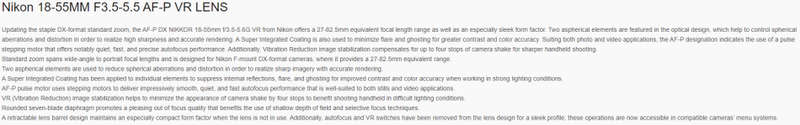 Nikon AF-P DX 18-55mm VR LENS - Newest Model