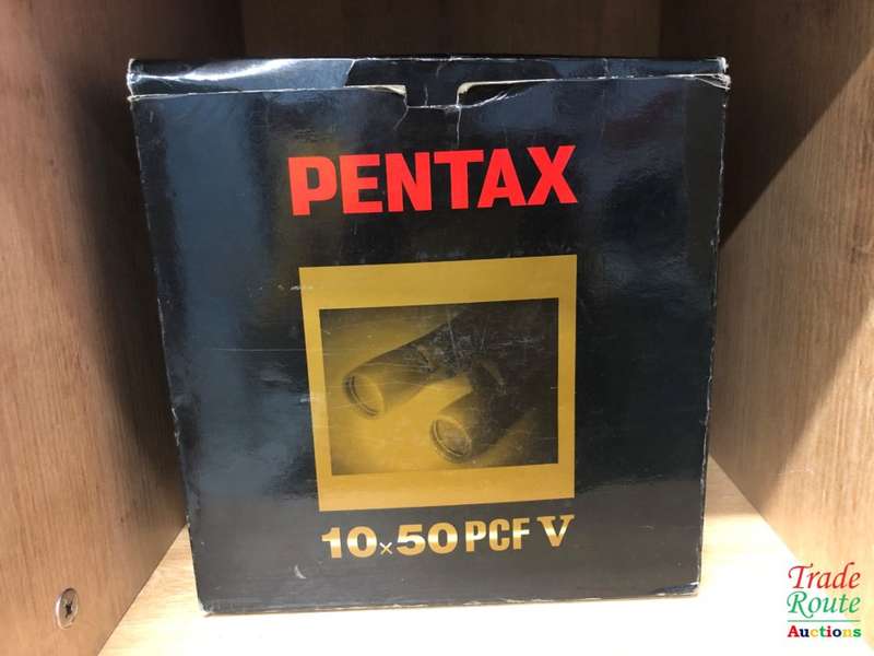 PENTAX 10X50 PCF V BINOCULARS - IN BOX WITH POUCH CASE