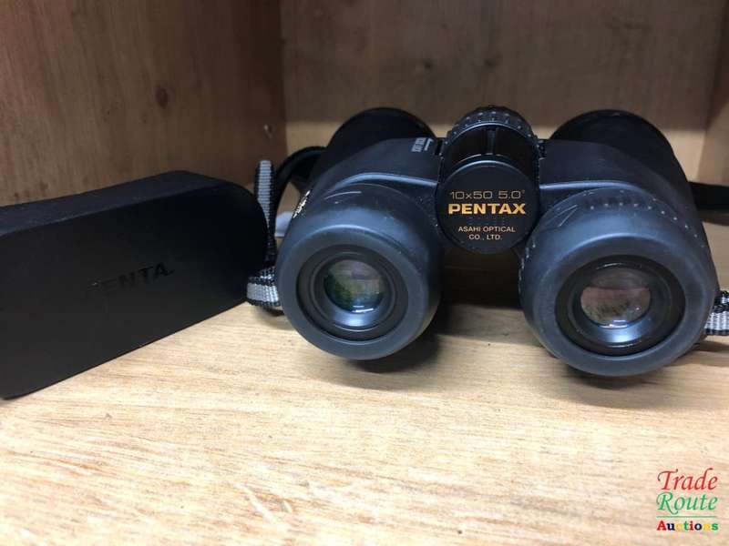 PENTAX 10X50 PCF V BINOCULARS - IN BOX WITH POUCH CASE