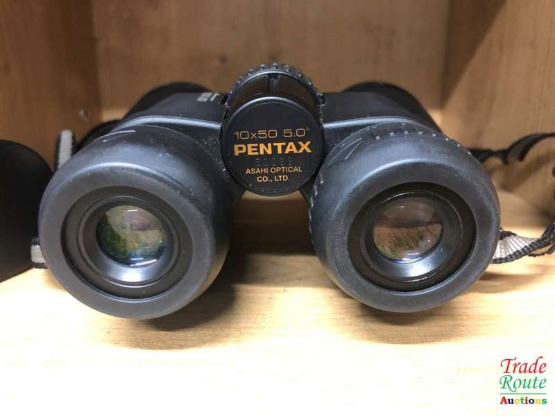 PENTAX 10X50 PCF V BINOCULARS - IN BOX WITH POUCH CASE