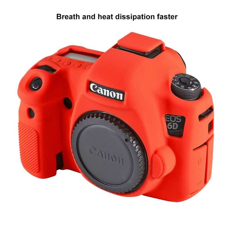 Protective Red Silicone Armor Canon 6D by easyCover camera case