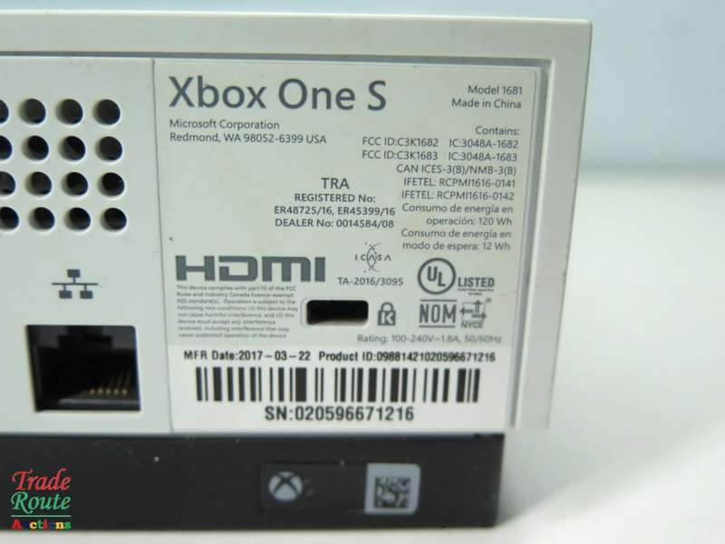 Microsoft Xbox One S 500GB Console (WHITE) Model 1681 + 1 Controller (WHITE)