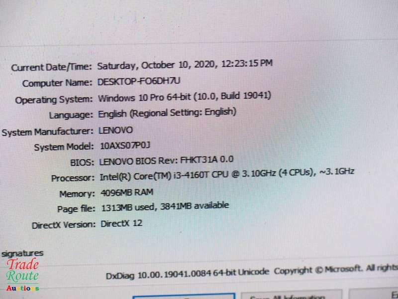 Lenovo ThinkCentre M73 Tiny Desktop | Core i3-4160T CPU @ 3.1GHz | 4GB RAM | 320GB HDD