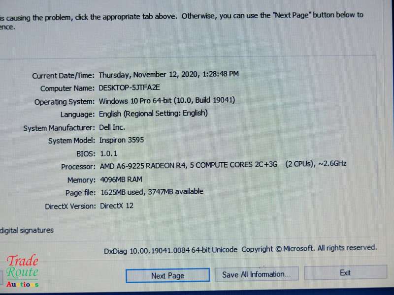 Dell Inspiron 3595 Laptop RADEON GRAPHICS (AMD A6/ 4GB/ 500GB/ Win10) 15.6" 7th Generation Notebook