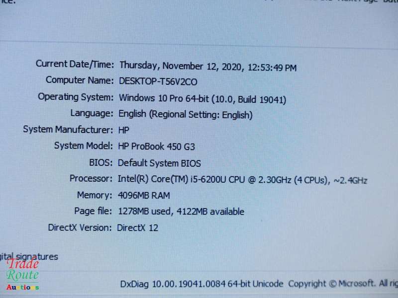 HP PROBOOK 450 G3 | CORE i5 6200U 6th Gen 2.30GHZ | 4GB RAM | 500GB HDD | WIN 10 PRO | 15.6" LAPTOP