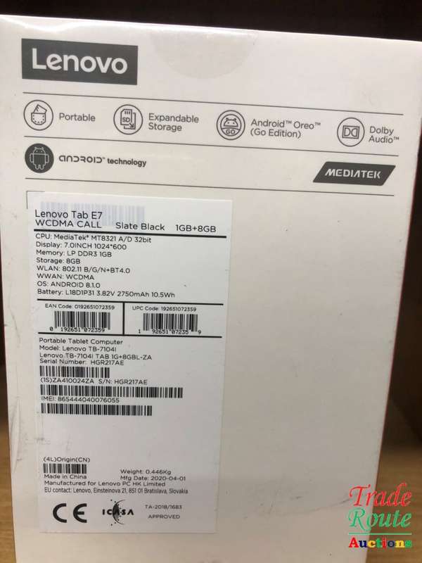 Lenovo Tab E7-7" Android Tablet - Slate Black - SEALED