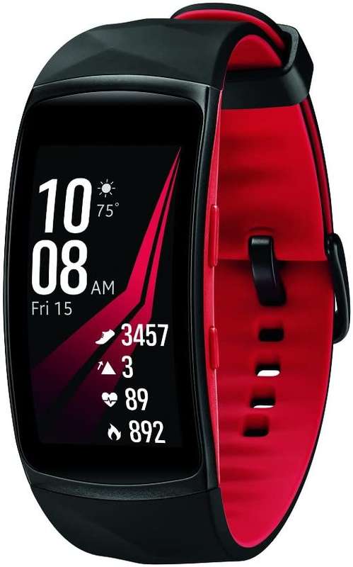 RED / LARGE - Samsung Gear Fit2 Pro Watch Fitness Tracker Large SM-R365 GPS Sports Band